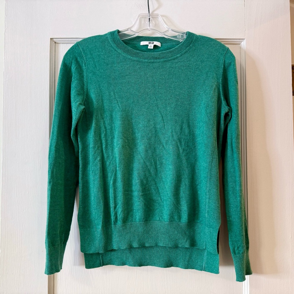 UNIQLO | Green Cotton‑Cashmere Crewneck Sweater - Sz XS